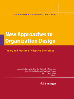 cover image of New Approaches to Organization Design